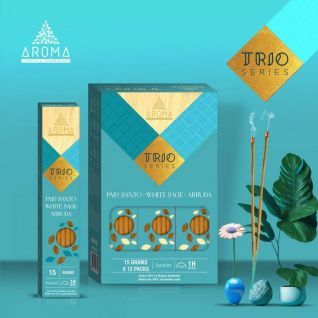 Incienso AROMA TRÍO Palo Santo, Salvia y Ruda